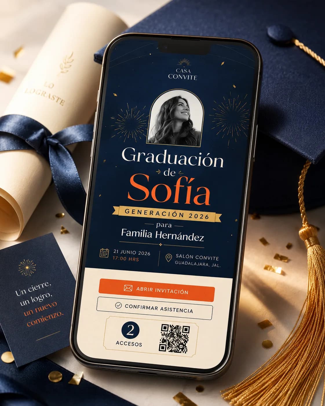 Invitación digital Código Áureo